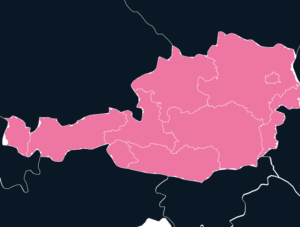 Austria map outline in pink