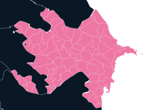 Azerbaijan Map Outline in pink