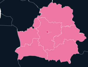 Belarus Map Outline in Pink