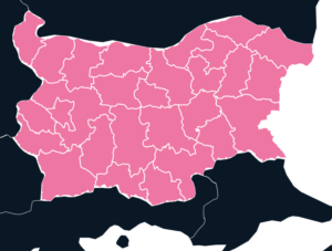 Bulgaria Map Outline in Pink