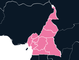 Cameroon map outline in pink