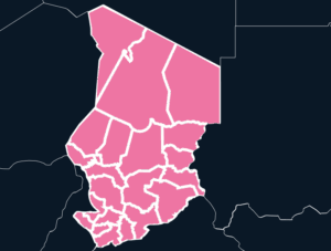 Chad map outline in pink