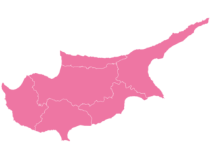 Cyprus Map Outline in pink