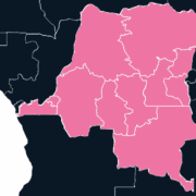The Democratic Republic of Congo map outline in pink