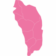 Dominica map outline in pink