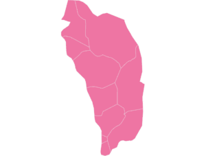 Dominica map outline in pink