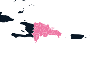 Dominican Republic map outline in pink