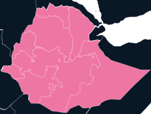 Ethiopia Map Outline in Pink
