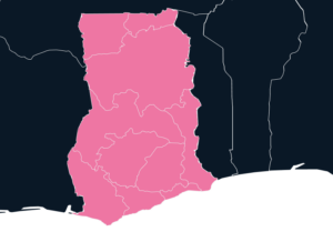 Ghana map outline in pink