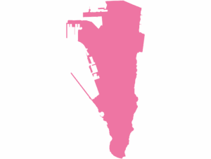 Gibraltar map outline in pink