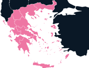Greece Map Outline in Pink
