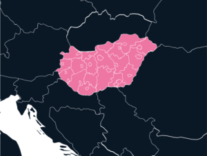 Hungary map outline in pink