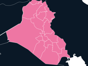 Iraq map outline in pink