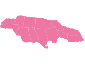 Jamaica Map Outline in Pink