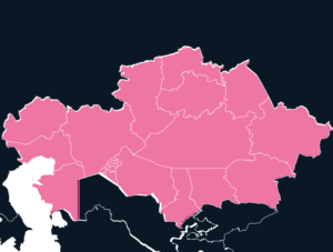 Kazakhstan map outline in pink