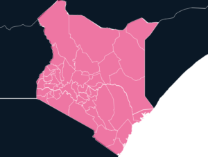 Kenya Map outline in pink