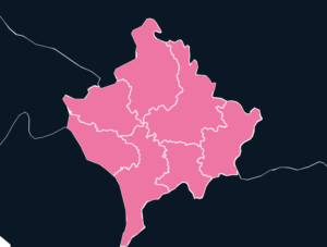 Kosovo map outline in pink