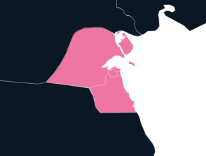 Kuwait Map Outline in pink