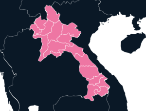 Laos map outline in pink