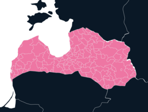 Latvia Map outline in pink