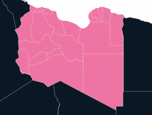 Libya map outline in pink