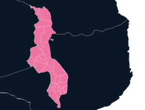 Malawi map outline in pink