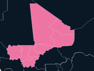 Mali map outline in pink