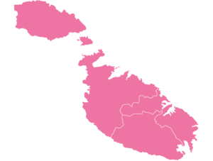 Malta map outline in pink
