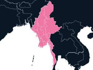 Myanmar Map Outline in Pink