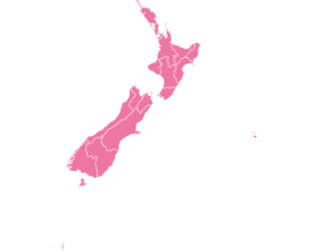 New Zealand Map outline in pink
