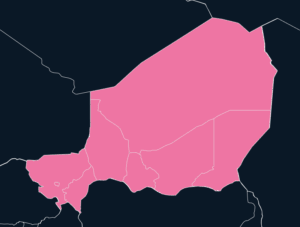 Niger map outline in pink