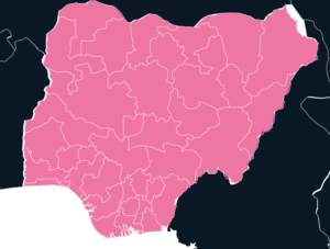 Nigeria Map Outline in Pink