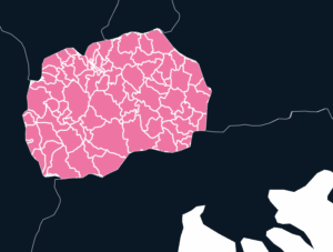North Macedonia map outline in pink