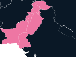 Pakistan Map Outline in Pink