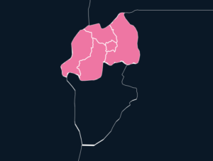 Rwanda map outline in pink