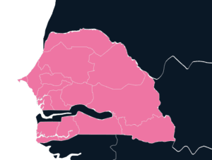 Senegal map outline in pink