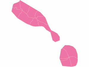 St Kitts and Nevis map outline in pink