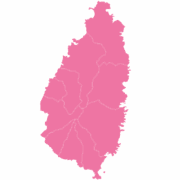 St Lucia map outline in pink