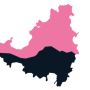 French Collectivity of St Martin map outline in pink