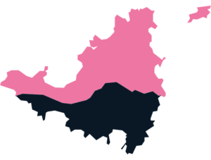 French Collectivity of St Martin map outline in pink