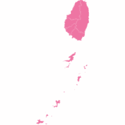 St Vincent and the Grenadines map outline in pink