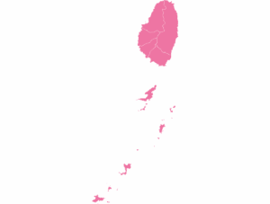 St Vincent and the Grenadines map outline in pink
