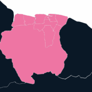 Suriname map outline in pink