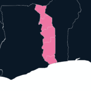 Togo map outline in pink
