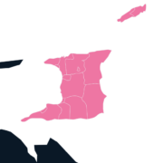Trinidad and Tobago Map Outline in Pink
