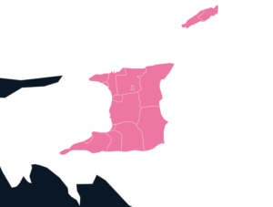 Trinidad and Tobago Map Outline in Pink