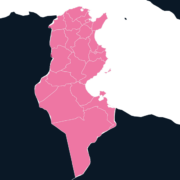Tunisia Map Outline in Pink
