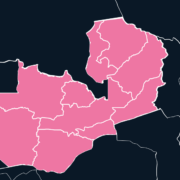 Zambia map outline in pink