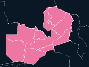 Zambia map outline in pink