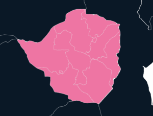 Zimbabwe map outline in pink